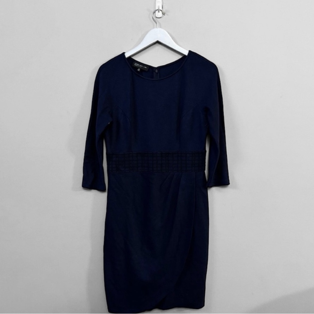 Jones New York petite women’s Navy blue / black 3/4 sleeve dress